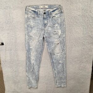 Abercrombie Fitch Womens Size 24 Acid Wash Distressed Skinny Jeans